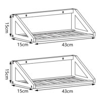 Wandregalset Miami 2er Set Bambus 43x15x15cm
