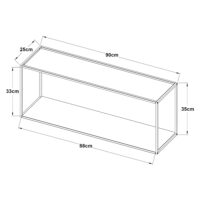 Wandregal Augusta Schwarz 90x25x35cm