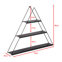 Wandregal Rougsø Pyramidenförmig Metall 59x70x10cm Schwarz