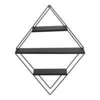 Wandregal St. Louis Schwarz Rautenform 50x9x66cm