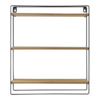 Wandregal Tulsa Schwarz/Holzfarben mit 3 Ablageflächen