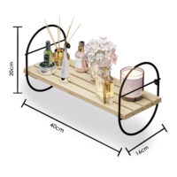 Wandregal Buffalo Metallrahmen Schwarz/Natur 40x16x20cm