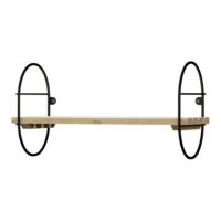 Wandregal Buffalo Metallrahmen Schwarz/Natur 40x16x20cm