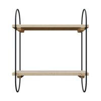 Wandregal Buffalo Metallrahmen Schwarz/Natur 40x16x47cm