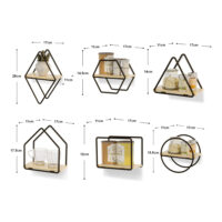 Wandregalset Miami 6er Set Schwarz/Natur