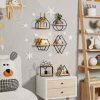 Wandregalset Miami 6er Set Schwarz/Natur