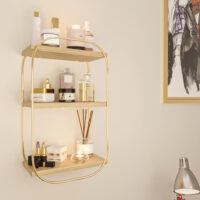 Wandregal Riverside Goldfarben 47x28x14cm