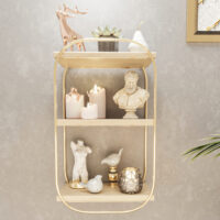 Wandregal Riverside Goldfarben 47x28x14cm