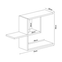 Wandregal Washington D.C. Eiche-Optik Dunkel 75x22x50cm