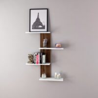 Wandregal Charlotte Eiche-Optik Dunkel/Weiss 78x17x10cm