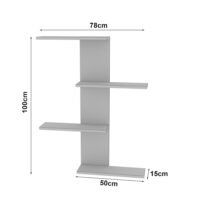 Wandregal Charlotte Saphir-Eiche/Weiss 78x17x10cm
