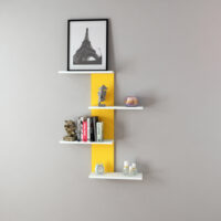 Wandregal Charlotte Gelb/Weiss 78x17x10cm