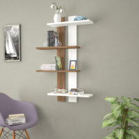 Wandregal Austin Walnuss-Optik/Weiss 70x17x100cm