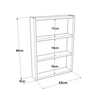 Küchenregal Lappajärvi mit 3 Ablageflächen 60x43x9cm