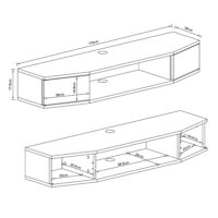 TV-Wandregal Houston Beton-Optik