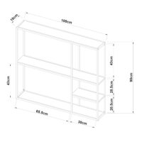 Wandregal Jämijärvi mit 5 Ablagen Schwarz matt