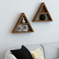 Wandregalset Richmond 2er Set Kiefernholz Dunkler Holzton