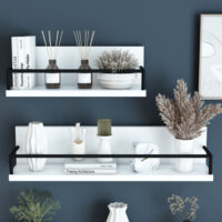 Wandregal Cleveland 2er Set Weiss/Schwarz