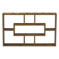 Wandregal Qinngua 77x10x48cm Dunkler Holzton