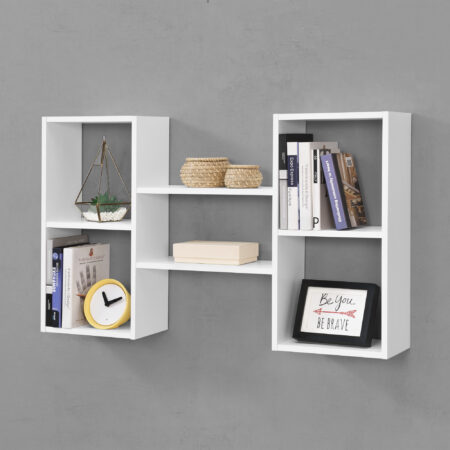 Wandregal Jacksonville Weiss 101x18x60cm mit 5 Ablagen