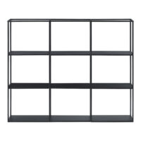 Wandregal Orlando Schwarz 130x18x110cm