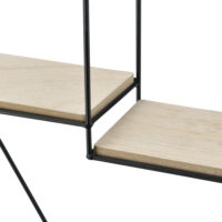Wandregal Kaya 40x12x35cm Wabenförmig mit 3 Ablagen Schwarz