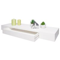 Wandregal Schweberegal 80x25x8cm weiss mit Schublade