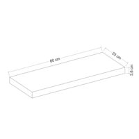 Wandregal Bredebro 3.6x60x23cm bis ca. 10 kg Altholz
