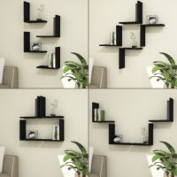 Wandregal Broby im 4er Set 30x30x16cm Schwarz