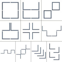 Wandregal Broby im 4er Set 30x30x16cm Schwarz