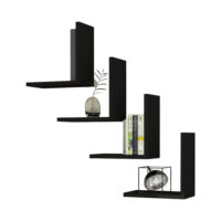 Wandregal Broby im 4er Set 30x30x16cm Schwarz