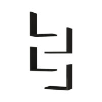 Wandregal Broby im 4er Set 30x30x16cm Schwarz