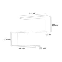 Wandregal Miami 2-tlg. Walnuss 27x60x20cm bis 5kg