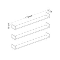 Wandregal-Set Arden 10x120x15cm Eiche