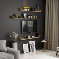 Wandregal-Set Arden 10x120x15cm Eiche