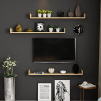 Wandregal-Set Arden 10x120x15cm Eiche