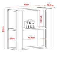Wandregal Rakkestad 60x60x25.6cm Anthrazit / Eiche