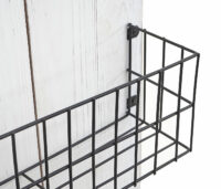 Wandregal Wandpaneel mit Körben Massivholz ~ shabby weiss 70x40cm