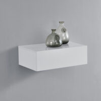 Wandregal Madison mit Schublade Weiss Hochglanz 46x30x15cm
