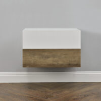 Wandregal Madison 2er Set Holzfarben/Weiss Matt 46x30x15cm