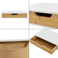 Wandregal Seattle mit Schublade Bambus Weiss