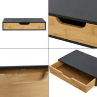 Wandregal Seattle mit Schublade Bambus Schwarz