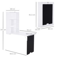 Wandtisch Wandklapptisch Schreibtisch mit Tafel 60x94.5x147cm