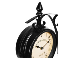 Wanduhr Bahnhofsuhr Zweiseitig ~ schwarz