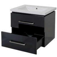 Waschbecken JAM-D16 Handwaschbecken Keramik eckig weiss 61cm