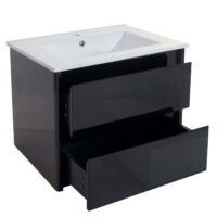 Waschbecken + Unterschrank JAM-B19 hochglanz 50x60cm schwarz