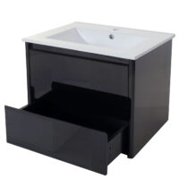 Waschbecken + Unterschrank JAM-B19 hochglanz 50x60cm schwarz