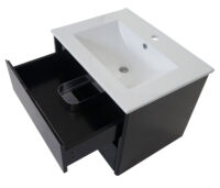 Waschbecken + Unterschrank JAM-B19 hochglanz 50x60cm schwarz