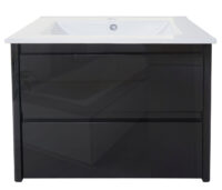 Waschbecken + Unterschrank JAM-B19 hochglanz 50x60cm schwarz