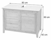 Waschbeckenunterschrank Badschrank Bambus 60x80x40cm